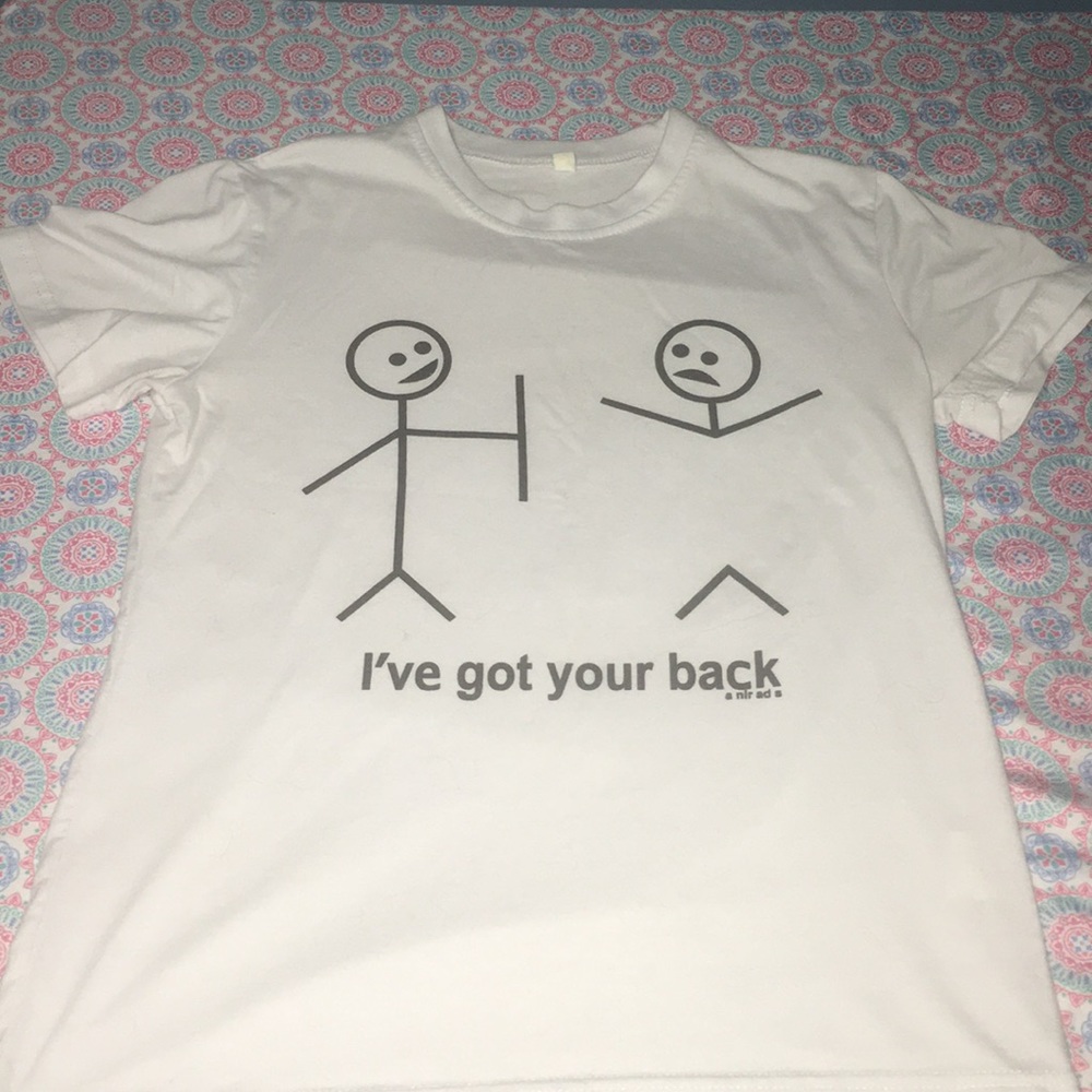 White graphic tee
